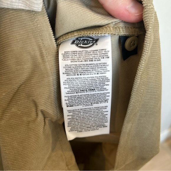 Dickies Relaxed Fit Corduroy Shirt, Tan, 2XL - Picture 7 of 8